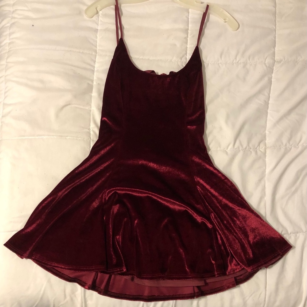 Maroon/Red Velvet Lucy in the Sky Dress